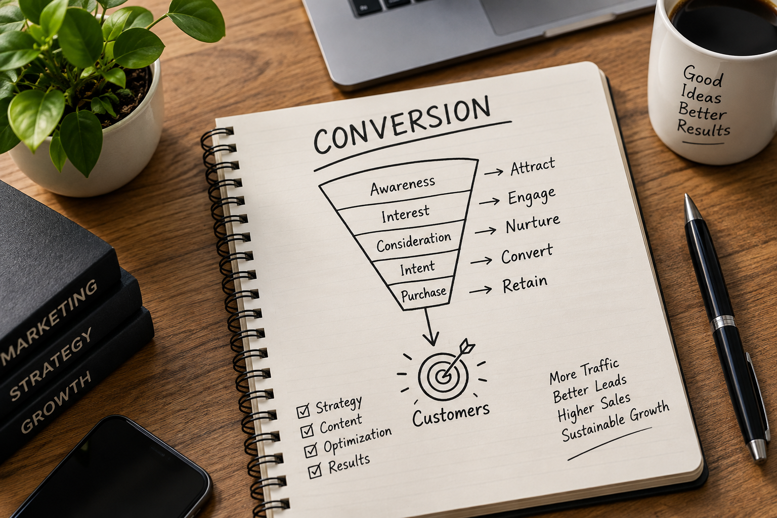 Conversion funnel and customer journey planning